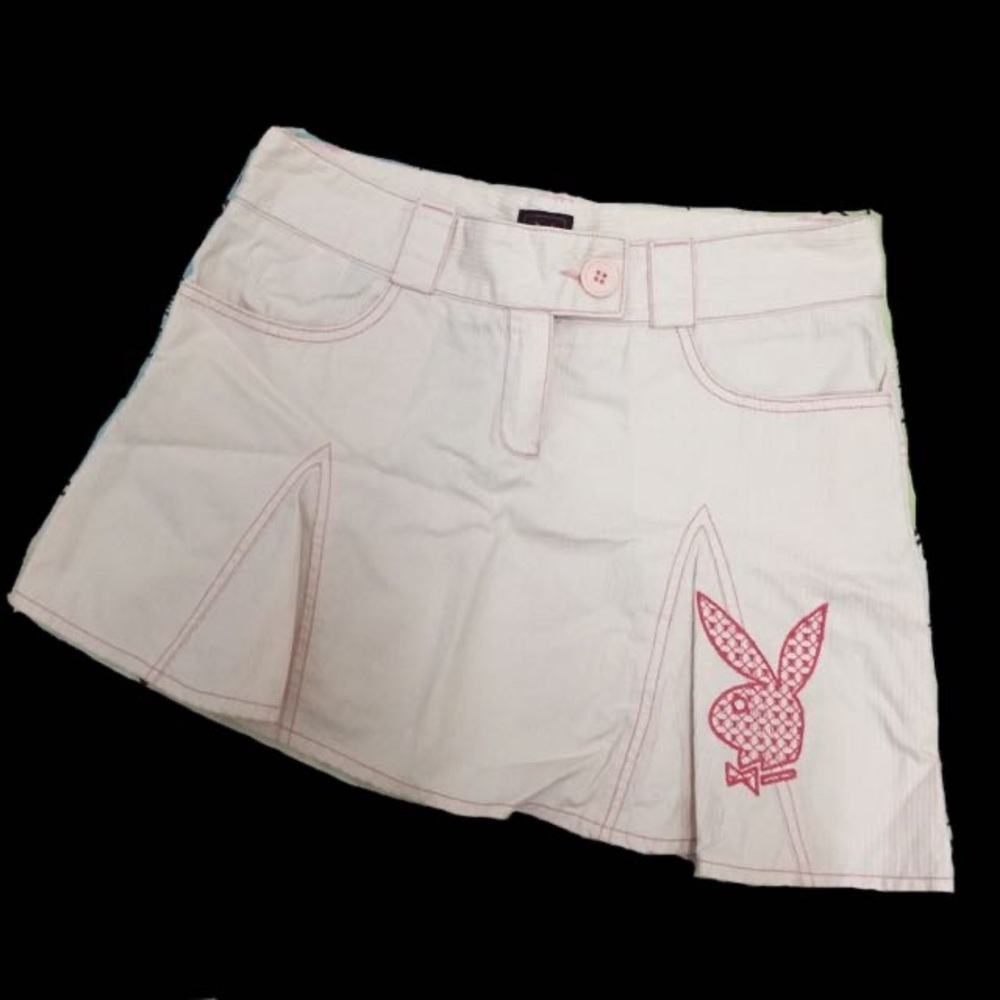 IN SEARCH OF!!! white playboy mini skirt